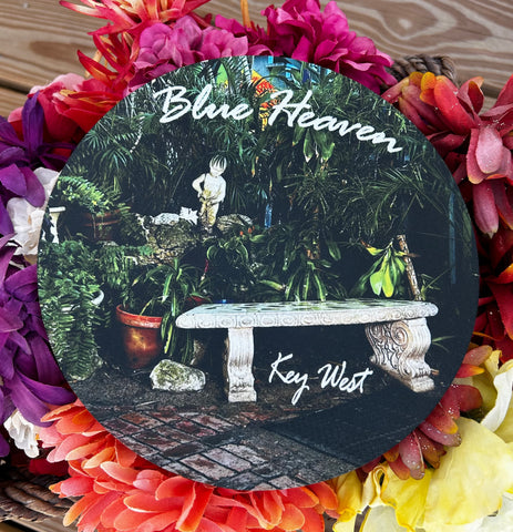 Blue Heaven Fountain round Mouse Pad