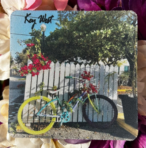 Key West Bicycle Rubber Coaster