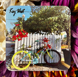 Key West Bicycle Hardboard Coaster