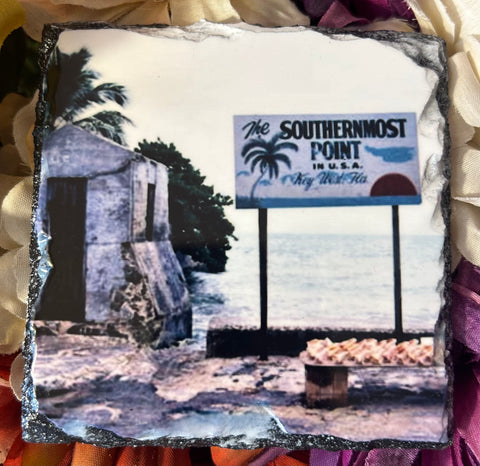 Old Southernmost Point Slate Coaster