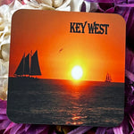 Sunset sail Hardboard Coaster