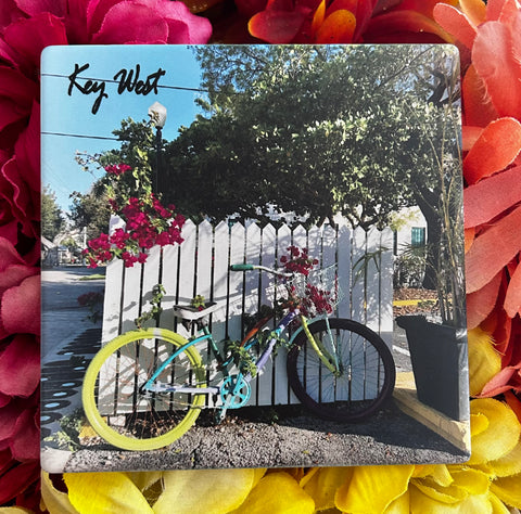 Key West Bicycle Sandstone Coaster