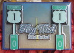 Magnet picture showing a 3D design of the US 1 "END" sign on the left and the US 1 "BEGIN" sign on the right, both with a MIle 0 sign, "Key West" and "End of the Road".