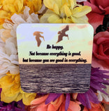 Be happy Hardboard Coaster