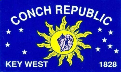 Beach towel picture showing the Conch Republic flag