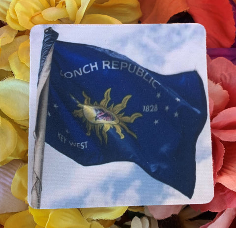 Conch Republic Flag Rubber Coaster