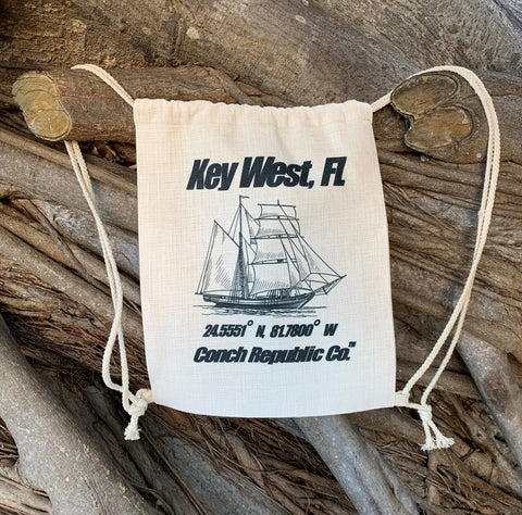 Key West Coordinates Hand sewn Backpack