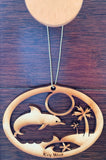 ON SALE Key West Dolphin Moon Wood Ornament