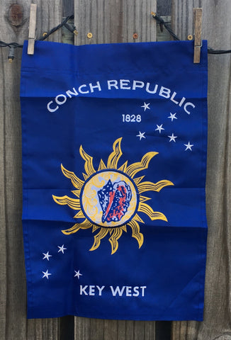 Conch Republic GARDEN Flag 12" x 18" Nylon Single Sided Embroidered