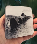 Hardboard Coaster showing Flagler's train on Long Key Viaduct.