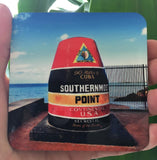 Hardboard Coaster showing a beautiful picture of the Southernmost Point.