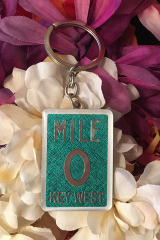 Key Chain showing the Mile 0 design with "Key West".
