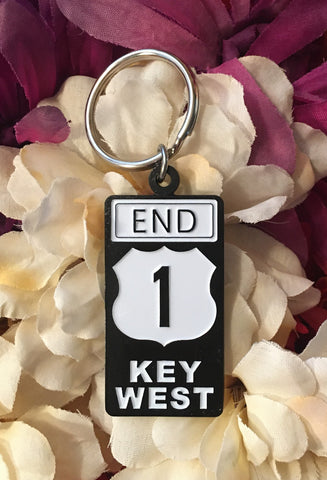 Key Chain showing the End US 1 design with "Key West". 