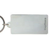Back view of the key chain showing a plain shinny gray.