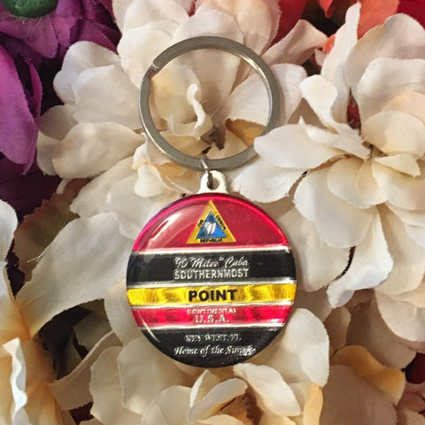 Key Chain showing a round Southernmost Point design.