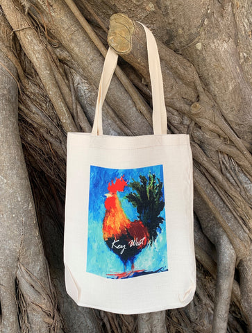 Key West Rooster Hand sewn Tote Bag