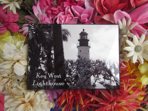 Photo Panel 5" x 7" showing a black and white picture of the Key West Lighthouse.