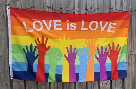 Love is Love Rainbow Flag 3' x 5' feet Polyester Single Sided Printed