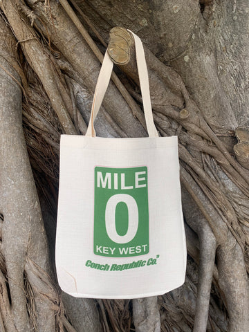 Mile 0 Light Green Hand sewn Tote Bag