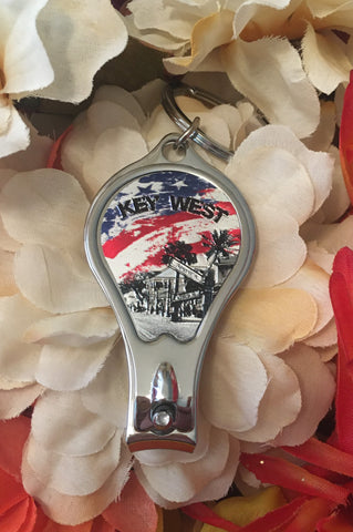Nail clipper showing Green Street, the American flag and "Key West".
