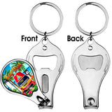 Nail Clipper, Filer & Bottle opener (Key Chain) Key West Artwork