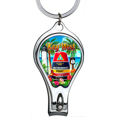 Nail Clipper, Filer & Bottle opener (Key Chain) Key West Artwork