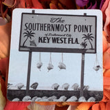 Old Southernmost Point with Conch shells Rubber Coaster
