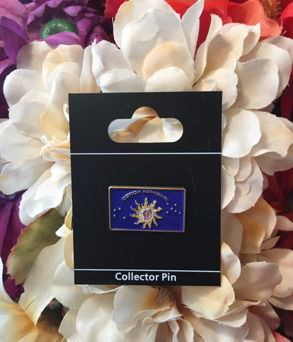 Pin on display card "Collector Pin" showing the Conch Republic flag