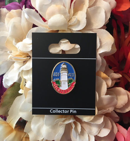 Pin on display card "Collector Pin" showing the Key West Lighthouse.