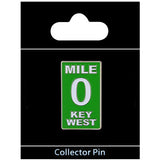 Pin on display card "Collector Pin" showing the Mile 0 sign with "Key West".
