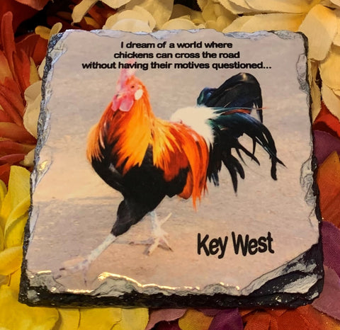 Rooster Dream Slate Coaster