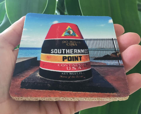 Rubber Coaster showing a beautiful picture of the Southernmost Point.