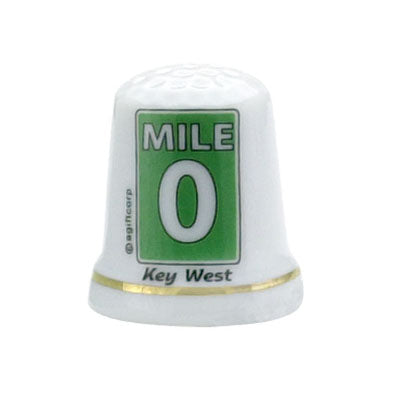Thimble showing the Mile 0 sign and "Key West".