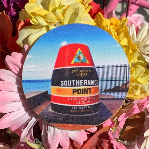Southernmost Point Rubber Coaster - Round