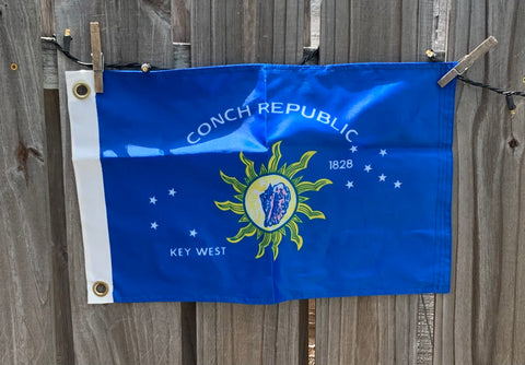 Conch Republic BOAT Flag 12" x 18" Nylon 2-Ply Double Sided Printed