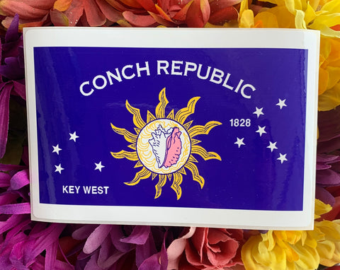 Bumper Sticker Large Official Key West Conch Republic flag 1828