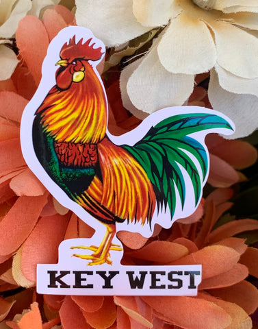 Bumper Sticker Small Key West Rooster