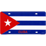 License Plate factory picture showing the Cuban Flag and a written red matching "CUBA"